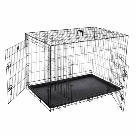 PARTISANPARTIDISTA 2193 Folding Pet Crate Double Door Kennel Wire Cage - 42 in. PA3881523